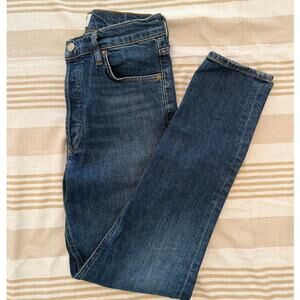 Agolde | Nico high hise slim crop in indigo blue wash denim jeans | size 27